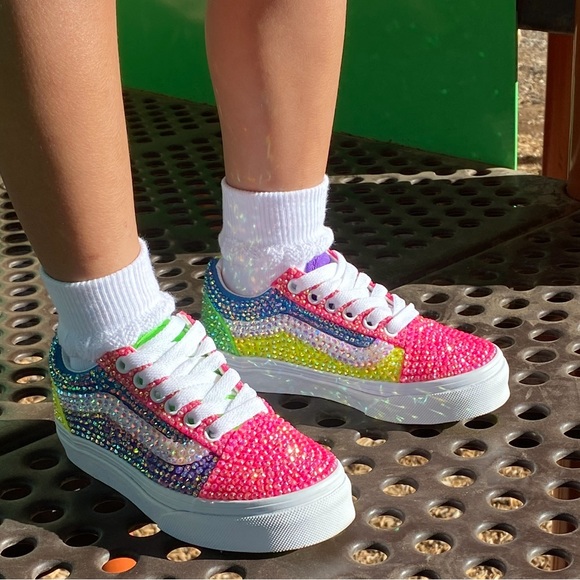 Vans Shoes Custom Bling Vans Sz 1 Poshmark